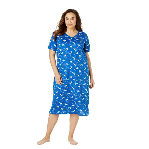 Womens Plus Size Long Print Sleepshirt Dreams /& Co